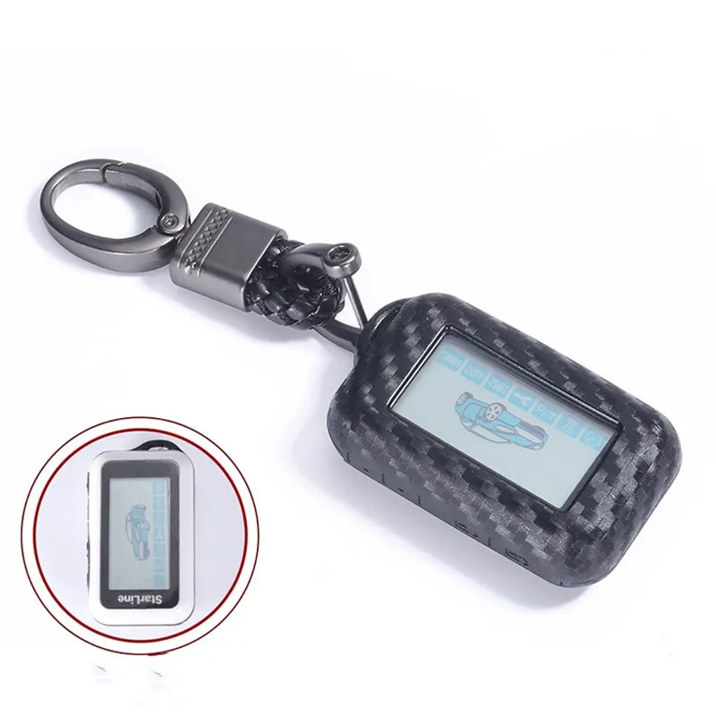 Carbon Fiber Silicone Key Case For StarLine E60 E61 E90 E91 Russia Two Way Car Alarm System LCD Remote Controller Fob Cover