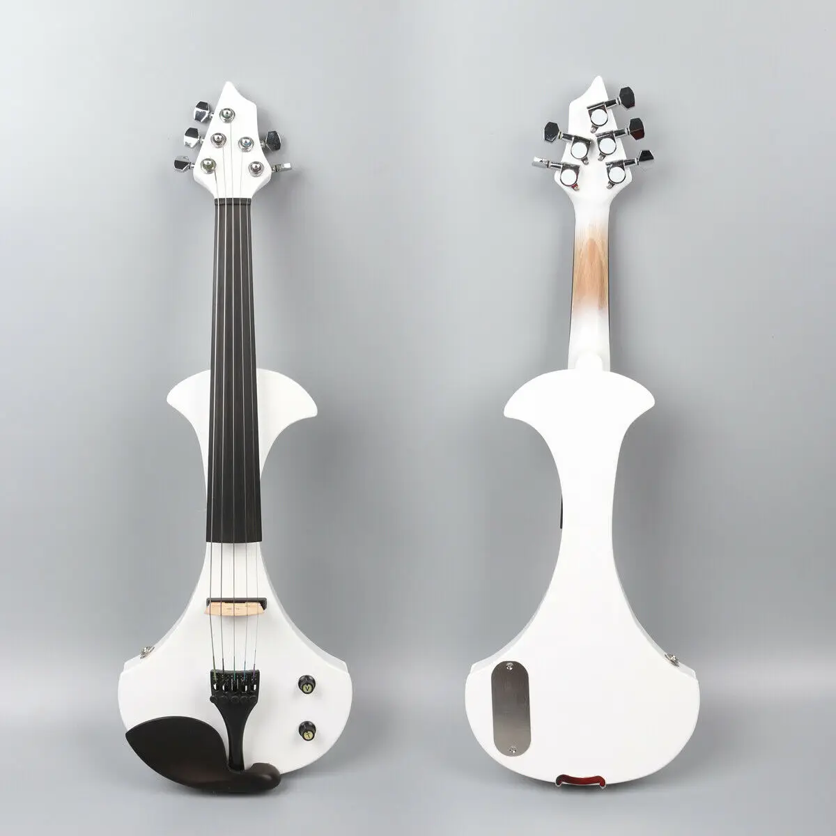 4 String white 4/4 Electric Violin Silent Solid wood Nice Tone Free Case #EV24