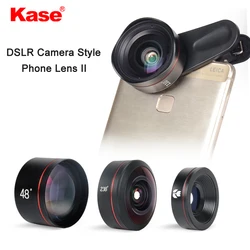 Kase Professional Phone Lens II SLR Camera Style HD Wide Angle/Macro/Fisheye/Telephoto Lens for Smartphone iPhone Huawei Samsung