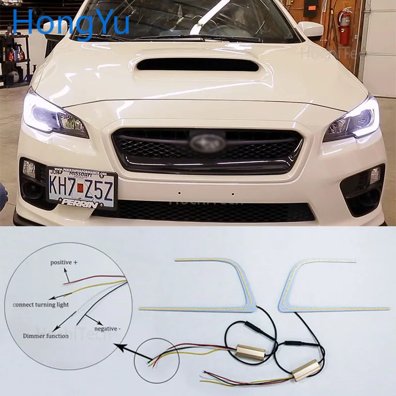 

Car Flashing For Subaru WRX/STI 2015 2016 2017 2018 LED DRL Daytime Running Light Daylight Waterproof yellow Signal