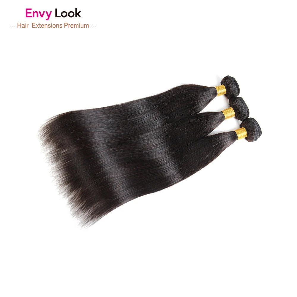 Envy Look colore naturale dritto non trattato capelli vergini brasiliani 3/4 fasci macchina Remy doppia trama per salone di donne nere