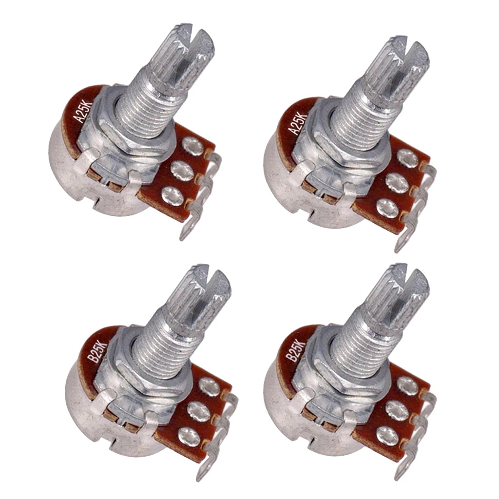 Mini Pots Set Log A & Linear B 25K Guitar Volume Tone Control Potentiometer