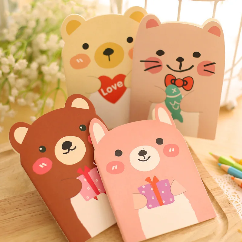 20 pcs Bear notebook Cartoon Note Small Student Prizes Gifts Stationery Shop Supply