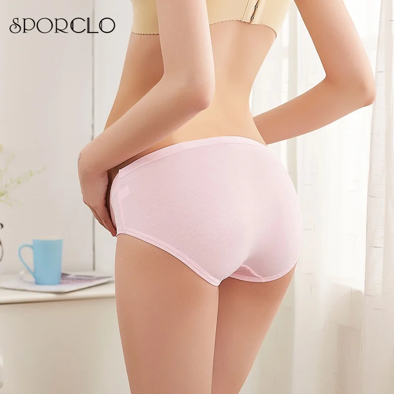 SPORCLO 1 Piece Mid Waist Cotton Underwear Stretchable Belly Supported Panties Maternity Underpants Antibacterial Briefs M-XXXL