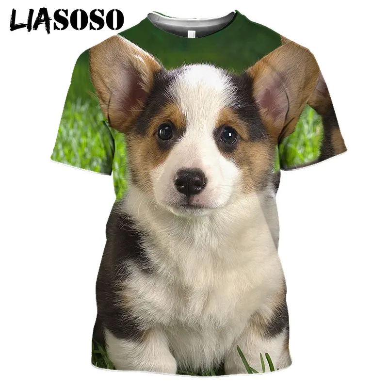 Pet Cute Welsh Corgi 3D Print Pembroke Dog Baby Puppy Tshirt Summer Women Men T-shirt Hip Hop Pullover Short Sleeve