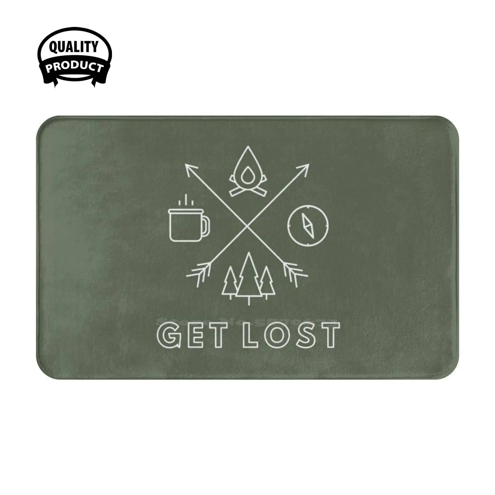 Get Lost Cross | Outdoors Graphics Soft Cushion Home Carpet Door Mat Car Rug Wanderlust Mountain Climbers Hiking Hikers Explore