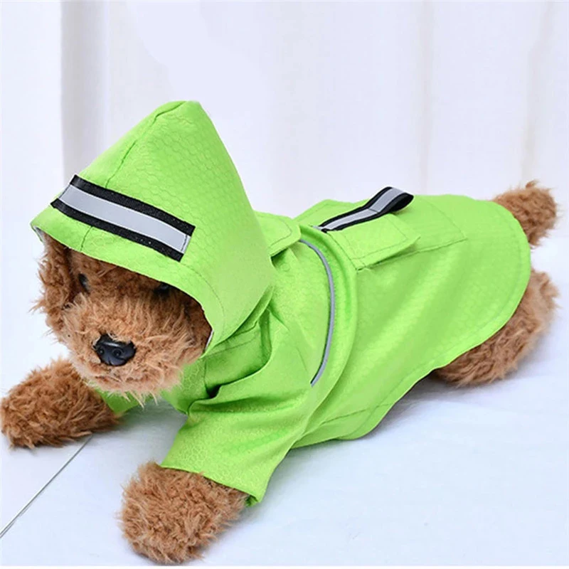 Monochrome Hooded Raincoat for Pet Dogs, Waterproof Clothes, Puppy Jackets, Rainwear for Small Medium Large Pet Dogs, Winter