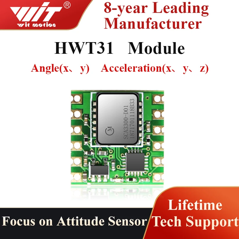 WitMotion HWT31 High-Precision 3 Axis AHRS Tilt Angle Accelerometer Module,Triaxial Acceleration Digital Transducer,for Arduinos