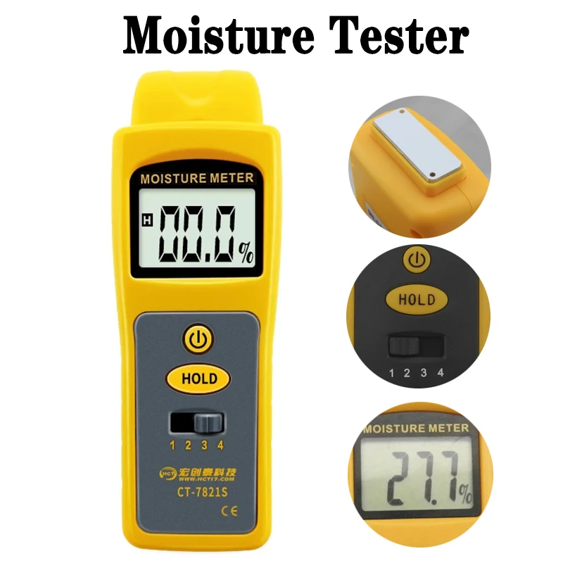 

0-80% Inductive Moisture Meter Wall Construction Material Humidity Detector Wall Construction Moisture Test Instrument Equipment