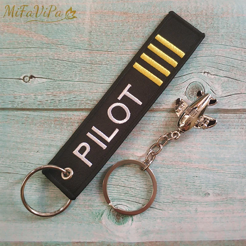 MiFaViPa Fashion Trinket Christmas Gift Aviation Pilot Keychain Aircraft Key Chain with 1 PC Metal Plane Keyring Pilot Keychains