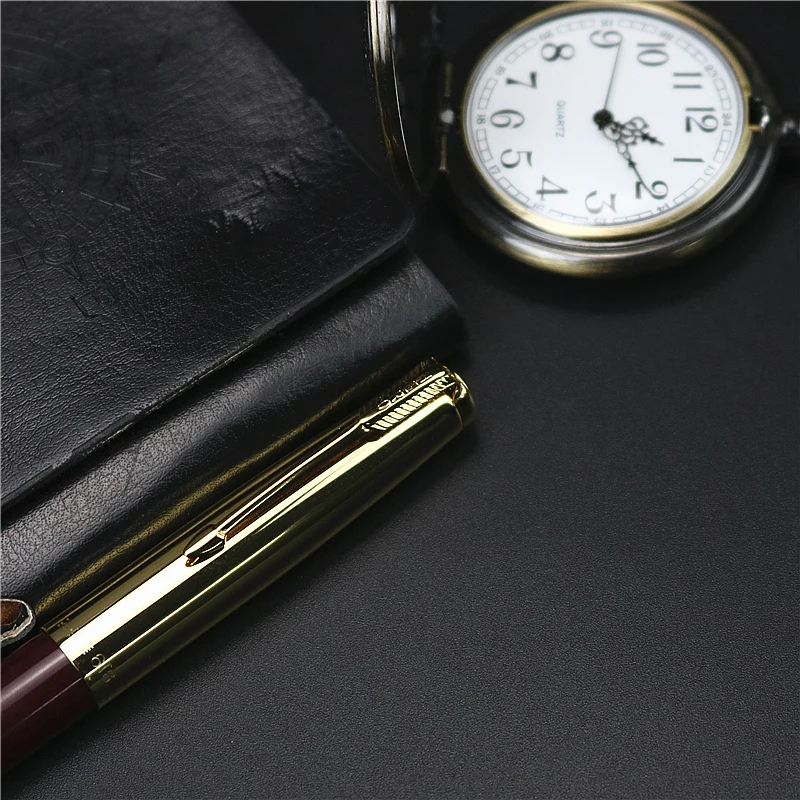 Nostalgic old Fountain Pen Golden metal cap and classic arrow clip Student office writing stationery