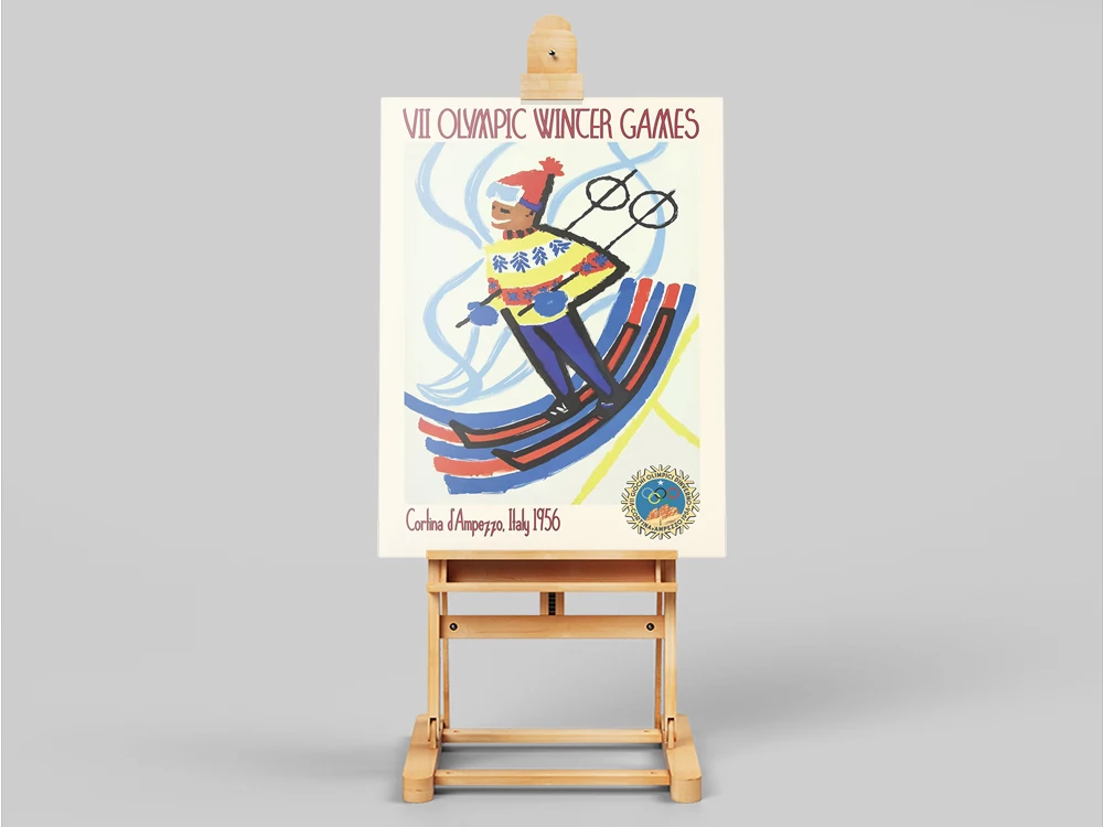 Winter Games Skiing Sports Art Print Poster Wall Pictures Canvas Painting For School Indoor Stadium Kids Room Bedroom Decoration