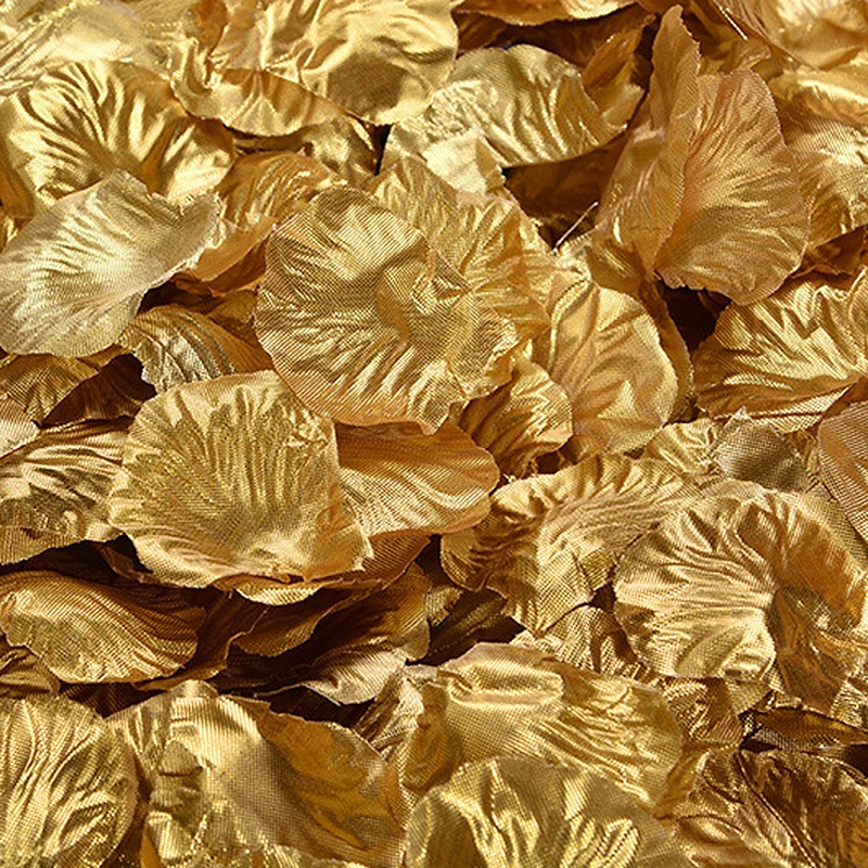 100pieces/pack wedding supplies wholesale simulation rose four leaf fake petals gold silver hand throwing flowers proposal