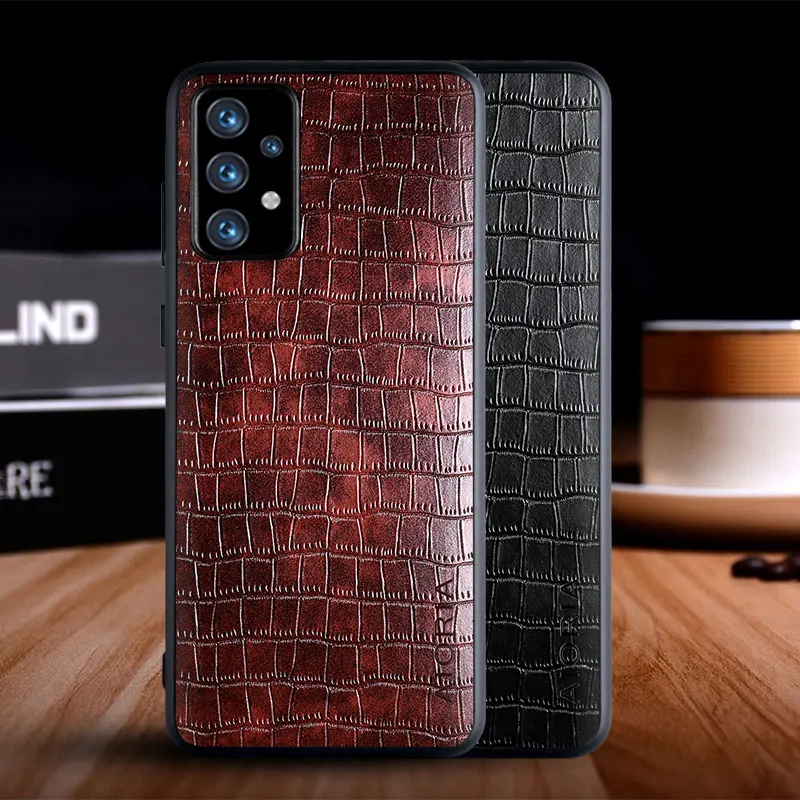 Case for Samsung galaxy A52 5G funda luxury crocodile pattern leather soft TPU hard phone cover for Samsung galaxy A52 case capa