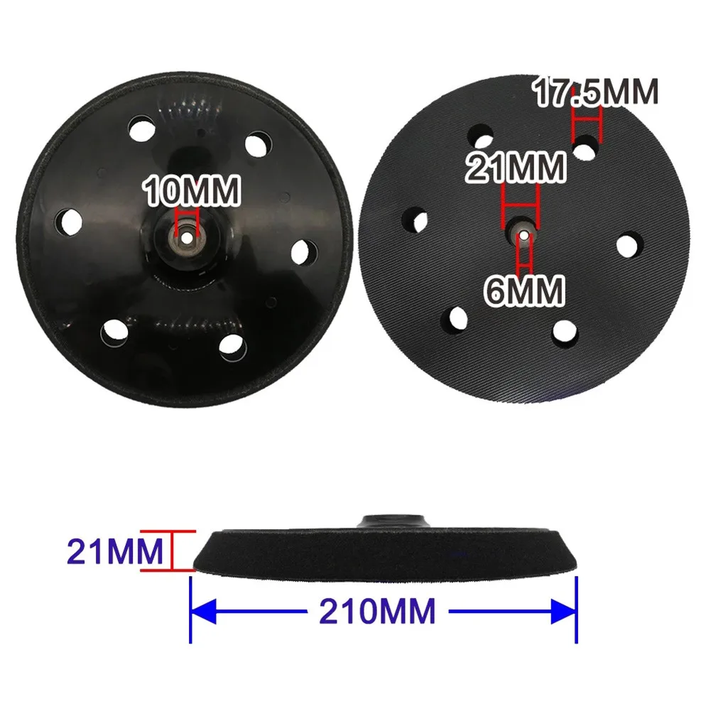 Imagem -04 - Almofada de Lixamento para Lixamento Dustless Hook And Loop Disc Ferramentas Elétricas Furos 10 mm Thread 210 mm