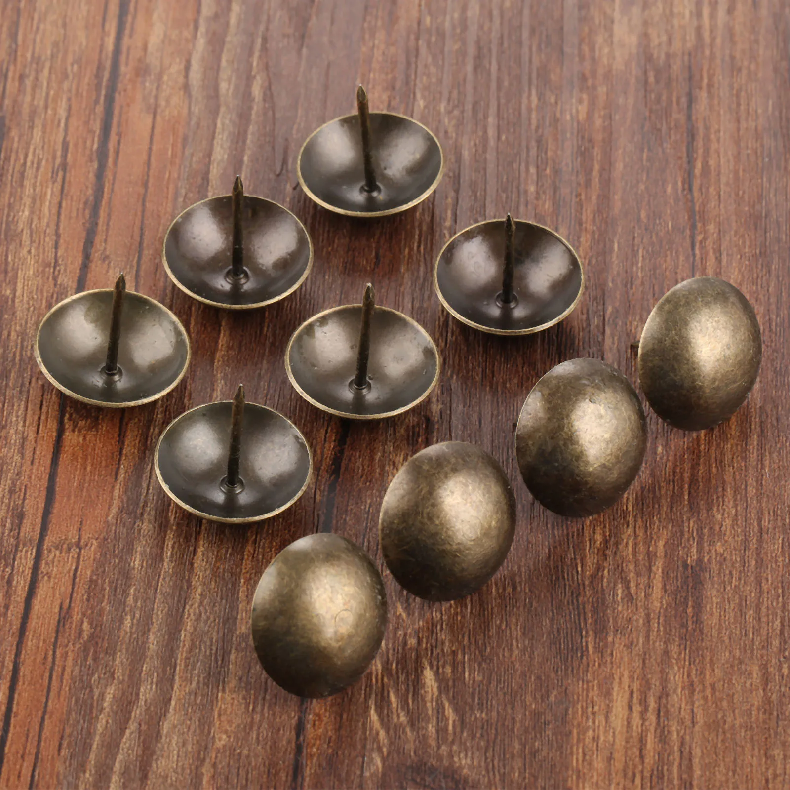 10pcs/lot Upholstery Nails Antique Bronze 25mm*25mm Round Head Tack Stud Pushpin Decor Furniture Hardware Sofa Jewelry Box Door