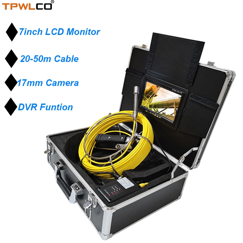 17mm Waterproof Video Camera with 6pcs LEDS 20-50m Cable 7