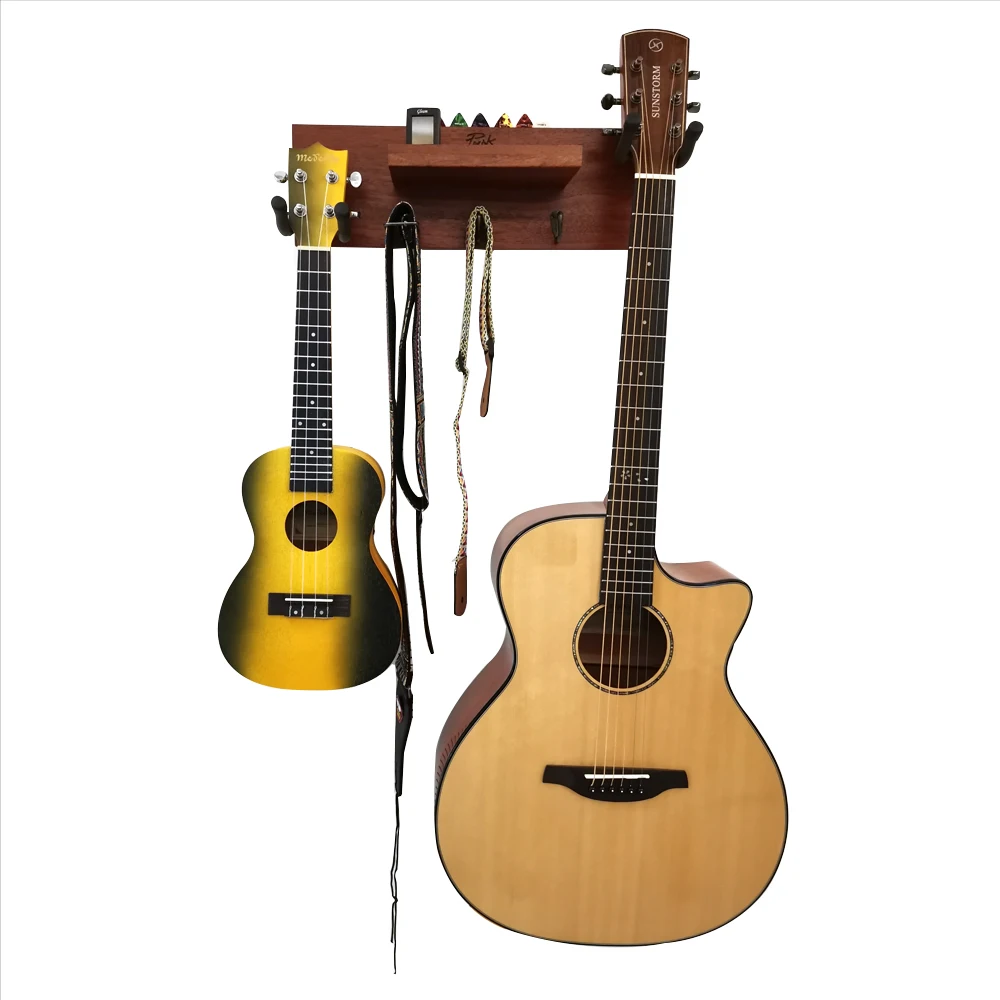 Guitar Wall Mount with 2 Rotatable Rubber Hook Guitar Holder Wall Stand Hanging Rack for Acoustic Guitar Guitar Accessories