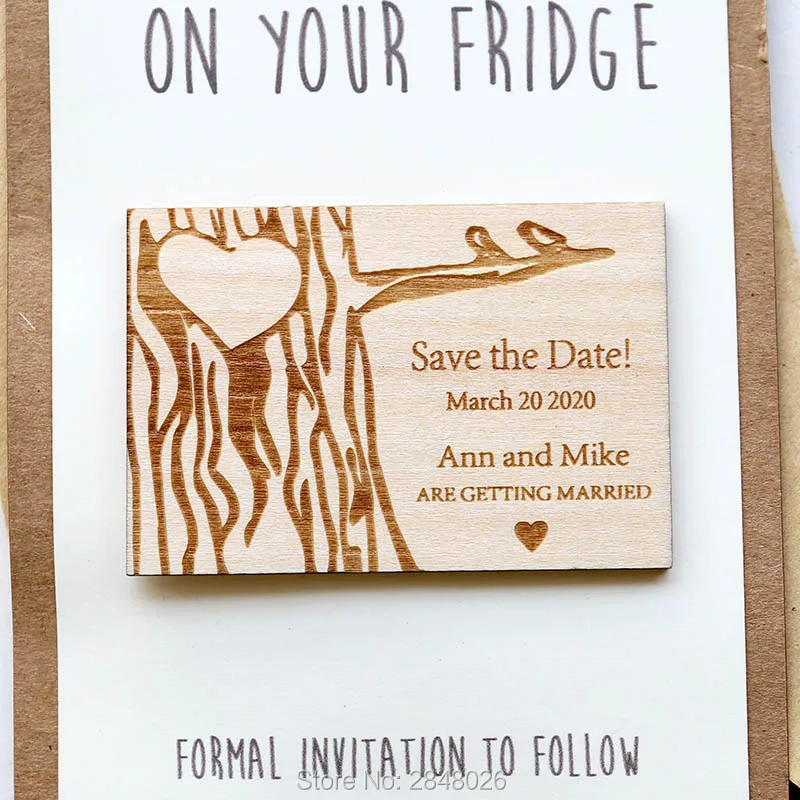 

Rustic tree save the date magnet, Initials love tree Wedding Favors,Bridal Shower Favor Tags .