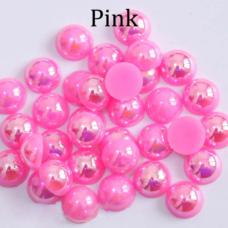 50-500Pcs 2-14mm AB Colors Half Round Flatback Plastic Beads Imitation Pearl Loose Spacer Beads for DIY Jewelry Making Supplies