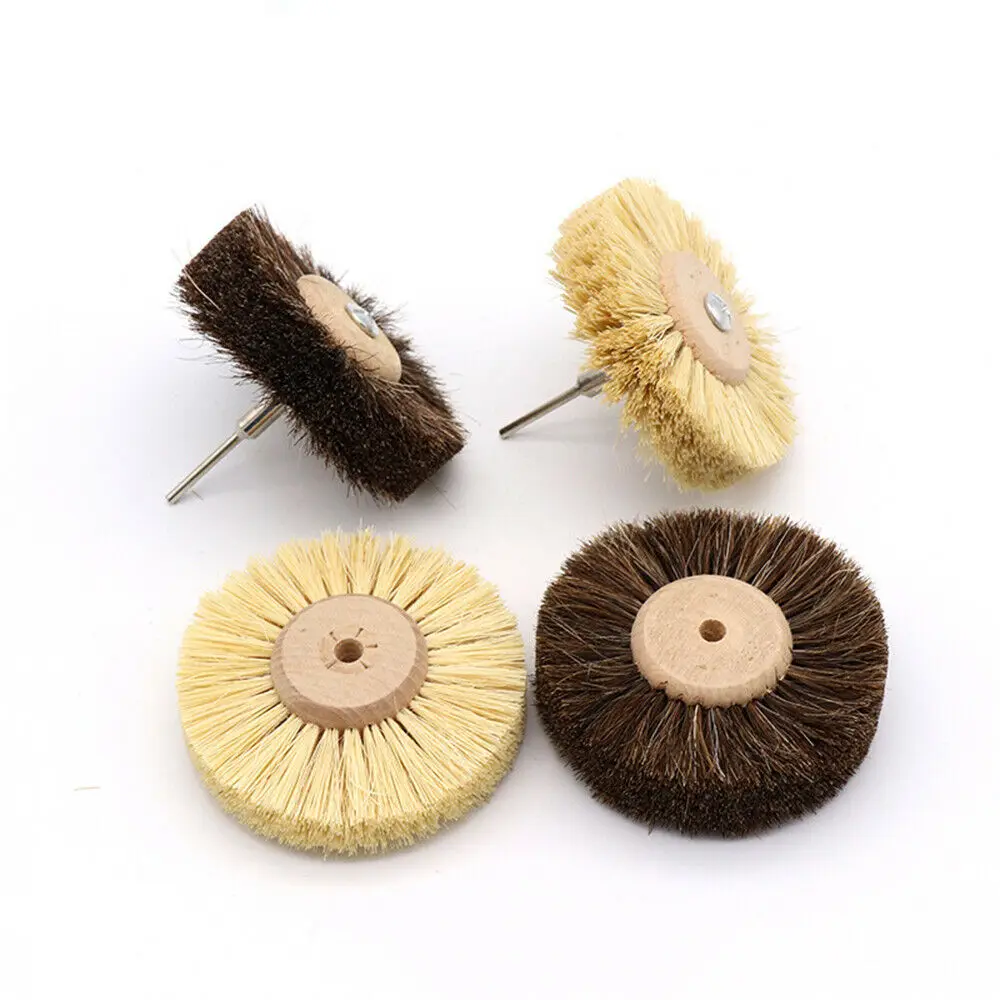 

80mm Sisal/Horse Hair Bristle Wire Brush Wheel 1/8'' Shank for Dremel Rotary