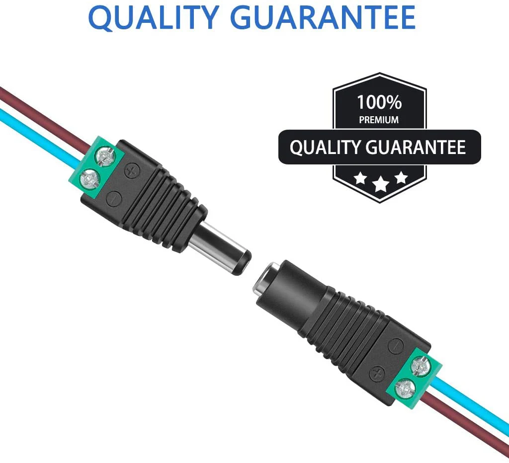 Male Female DC Connector Adapter 2.1mm x 5.5mm 3V-36V 5A Power Jack Wire Conenctor For LED Strip CCTV Camera DVR