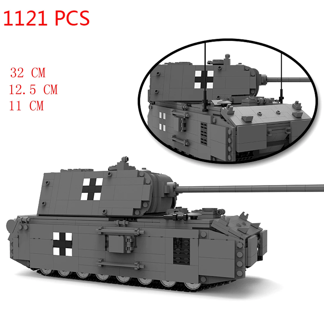 hot military WW2 German Army equipment Mouse Panzer VIII Maus tank Blitz war vehicles Building Blocks weapons bricks toys gift