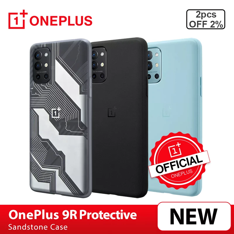 100%Original OnePlus Case For OnePlus 9R 9 R Sandstone Bumper Case 3D Toughened Film GlassFilm Protective OnePlus Official Store