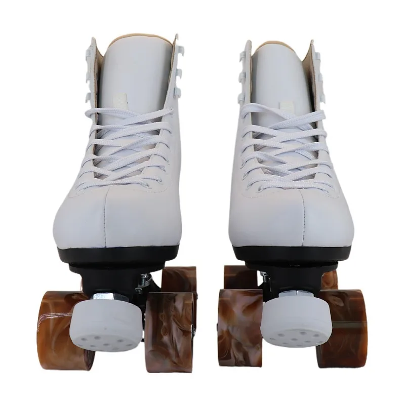 Unisex Double Line Roller Skate for Men and Women, Cowhide, Quad Skate, Pro Sport Patines, Skating Shoes, High Quality