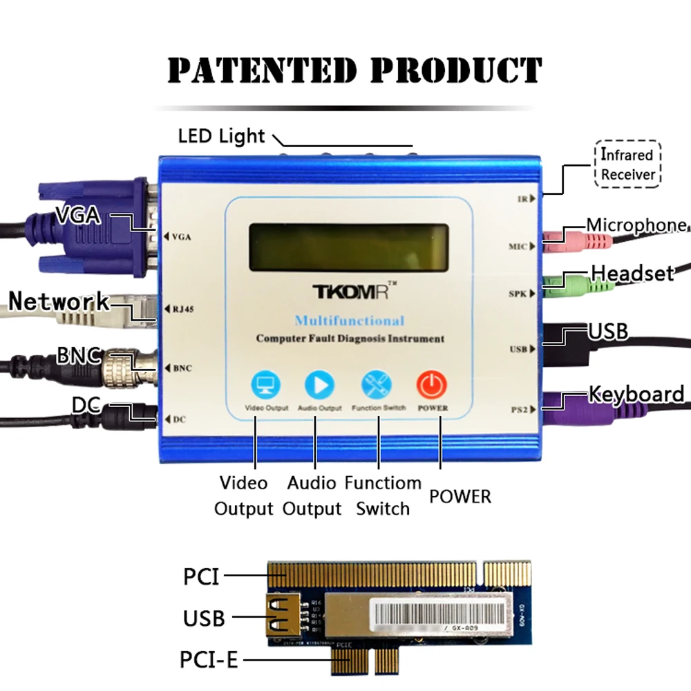 Multifunction Universal Desktop PC PCI PCI-E LPC Motherboard Diagnostic Test Analyzer Tester Computer Fault Diagnosis Instrument