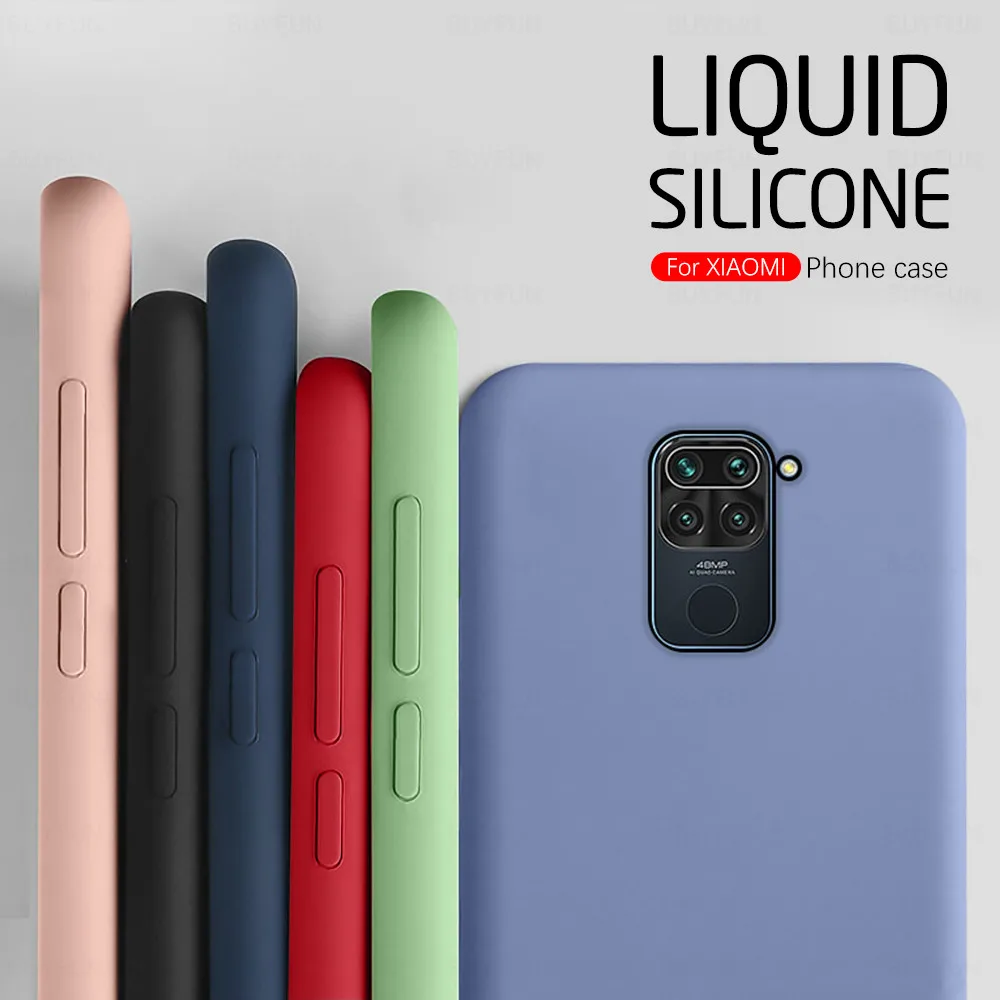 Liquid Silicone case for xiaomi redmi Note 9 pro Shockproof soft cover on redmi Note 9 9pro 9S Note9 Not 9 pro 9S coque fundas