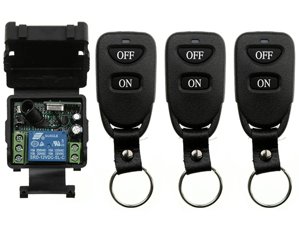 Wireless Remote Control Light Switch 10A Relay Output Radio DC12V 24V 1CH 1CH Receiver Module + Belt buckle Transmitter