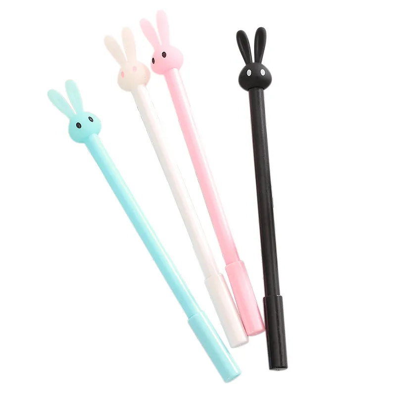 

50PCS/lot Cartoon Gel Pen Wholesale Cute Adorable Rabbit Jelly Modeling Ball Pen Students Stationery Signing Pen
