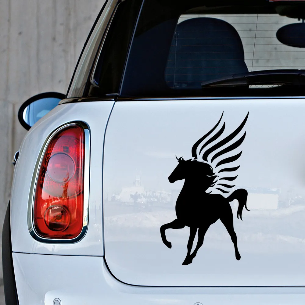 MIGNATIS - Wings Open Forward Facing Horse Sticker Paste Mural Art Decal For Car Window Loptop Decoration Vinyl Stickers Waterpr