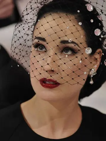 One Layer Black Bridal Hats Crystal Beaded Net Birdcage Face Veils