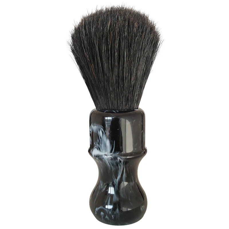 Dscosmetic black boar bristle shaving brush good backbone and black resin handle