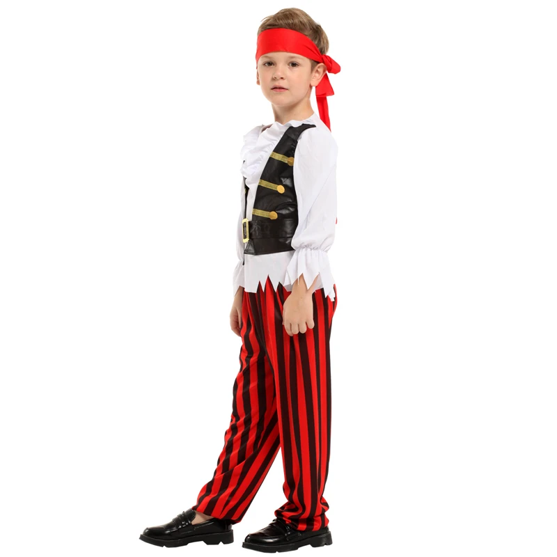 Costume de pirate chic pour enfants, Costume de carnaval pour garçons, déguisement d'halloween, robe de danse fantaisie