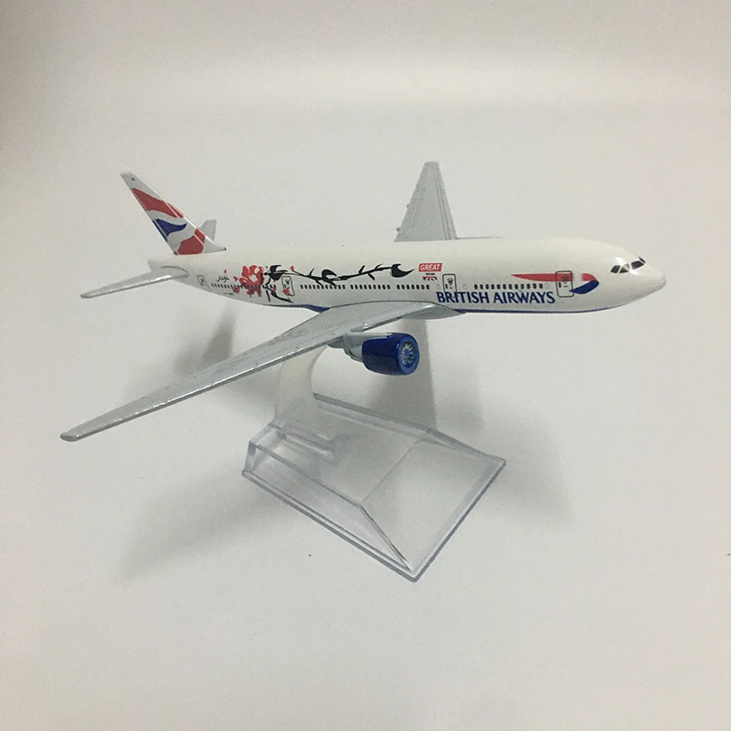 JASON TUTU-Maquette d'avion en métal moulé sous pression, modèle d'avion Boeing b777, fleurs de prunier, BRITISH AIRWAYS, livraison directe, 1:400, 16cm