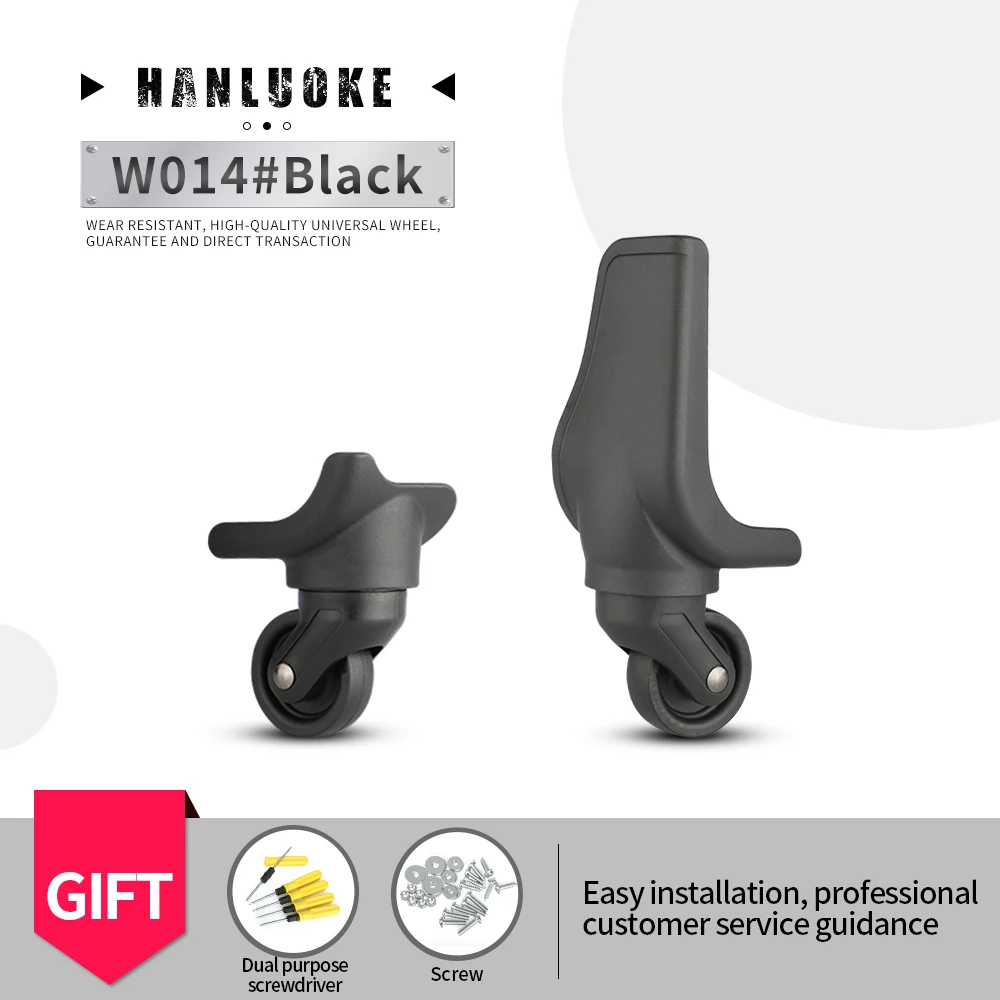 

HANLUOKE W014 Luggage Universal Wheel Accessories Wheel Boarding Pull Box Wheel Roller Silent Wheel Silent Reinforcement