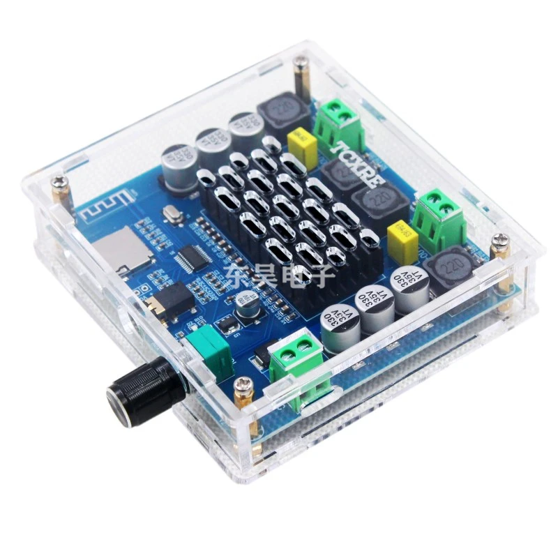 Placa amplificadora de potencia Digital Xh-a105, Bluetooth 5,0, compatible con Aux con potenciómetro Dual de 100W, alta potencia de 12-30v