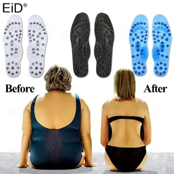 Manyetik ortopedik astarı 68 mıknatıs Terapi Masajı Silikon Tabanlık ayak kan dolaşımı için Zayıflama Kilo Kaybı Ayakkabı Pedleri