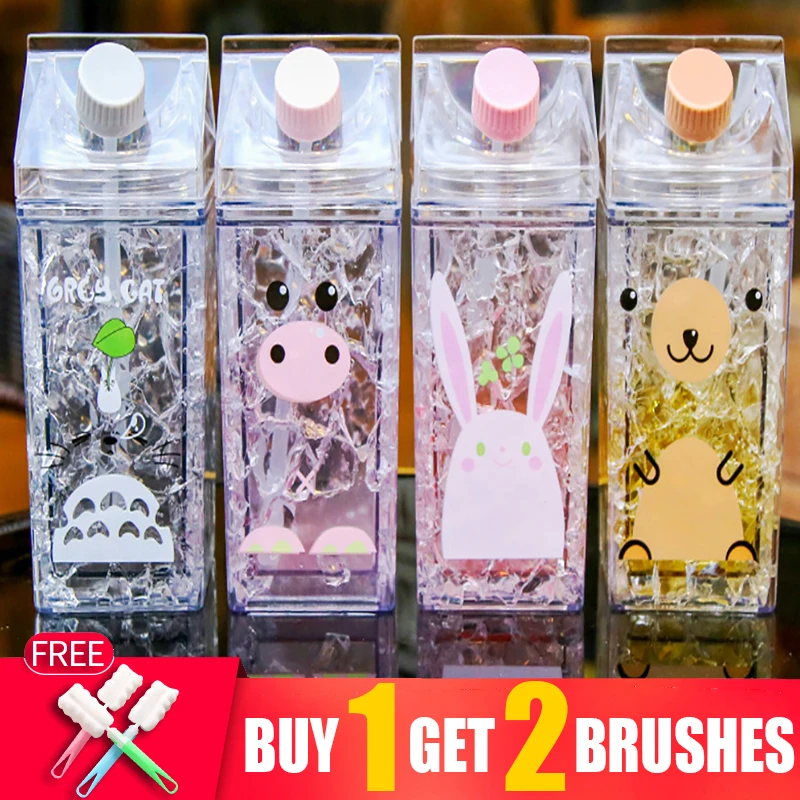 1000ml 550ml 500ml 430ml 400ml Double-walled Ice Cold Drink Coffee Juice Cup Plastic Iced Tumbler Travel Unicorn Water Bottles