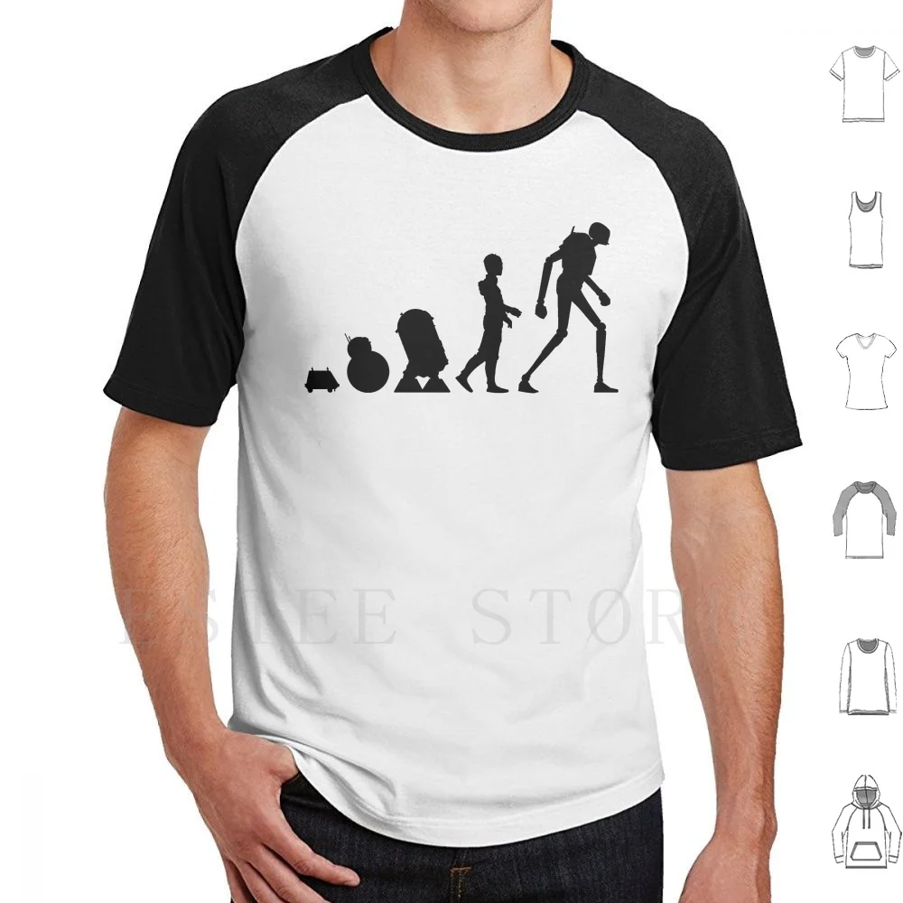 Evolution Of Droid T Shirt T Shirt Print Cotton Evolution Of K2so Droid Rogue One Gyn Erso Kylo Ren Bb8 C3po Dearh Star Han