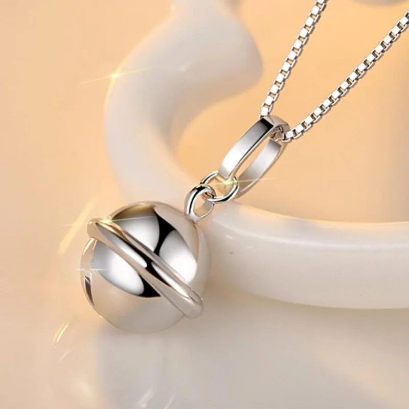  KOFSAC Fashion Chic 925 Sterling Silver Necklace Jewelry Lady Exquisite Bells Pendant Necklaces For Women Christmas Accessories