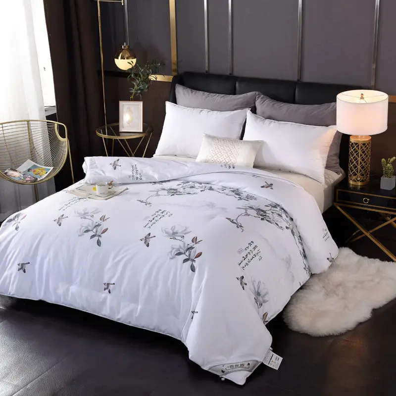 Comfortable Mulberry Silk Comforter Winter Summer Duvet Four Seasons Natural 100%Silk Filler Quilt Silk Blankets Cotton Cover