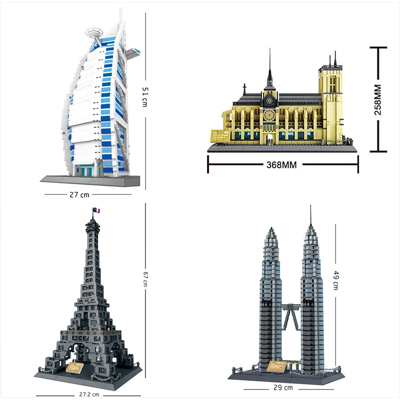 Décennie s de construction d'architecture de tour Eiffel de France, ensembles de briques d'assemblage, modèle créatif pour enfants, jouets pour adultes, collection de cadeaux