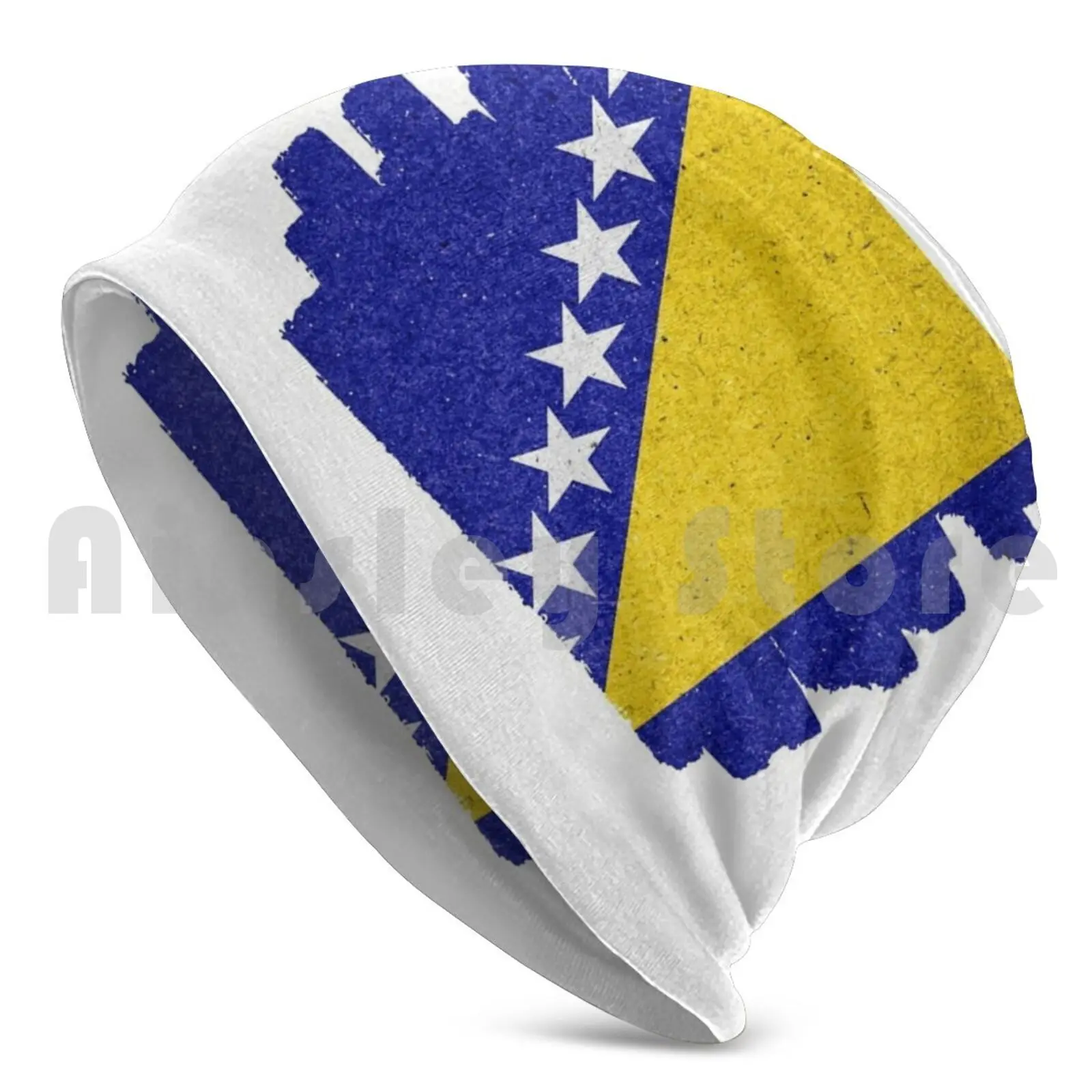 Bosnia And Herzegovina Flag Beanies Pullover Cap Comfortable Bosnia And Herzegovina Bosnian Bosnia Herzegovina