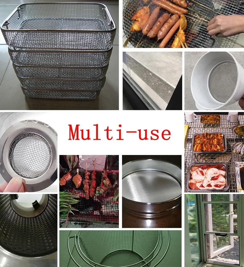 4-500M 304 Stainless Steel Woven Mesh Multi-use Filter Screen Net Tool Parts Metal Front Repair Fix Wire Mesh Screening Sheet