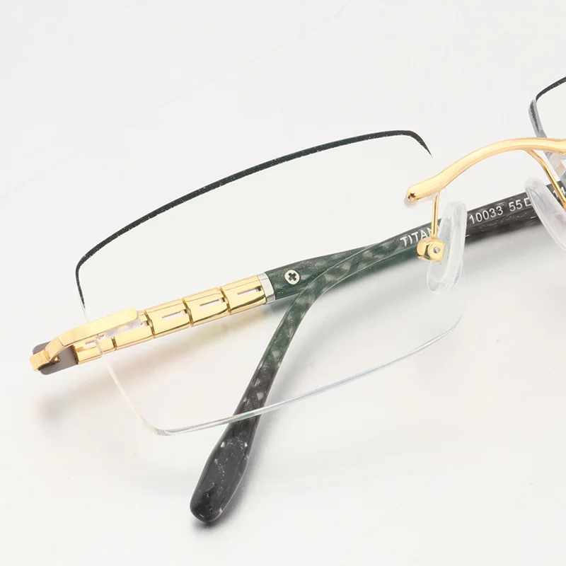 

211 Men's Rimless Glasses Fashion Special Design RXable Prescription Eyeglasses Myopia Eyewear