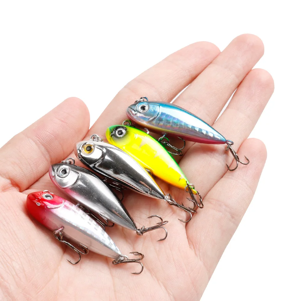 MAGBLUE 1Pcs/lot Fishing Lure VIB Hard Bait minnow 3D Eyes 4.5g/4.5cm Crankbait Wobblers With Treble Hooks Fishing Tackle